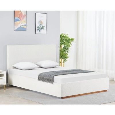 Pat cu grătar si spaţiu de depozitare 180x200, alb, NUVOLA