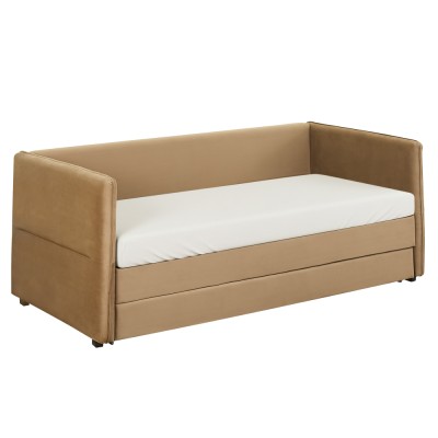 Pat cu pat suplimentar extensibil, maro, 90x200, TALNIA