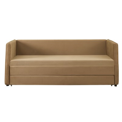 Pat cu pat suplimentar extensibil, maro, 90x200, TALNIA