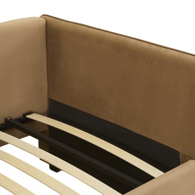 Pat cu pat suplimentar extensibil, maro, 90x200, TALNIA