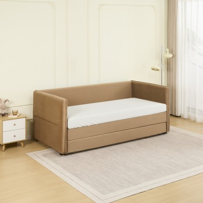 Pat cu pat suplimentar extensibil, maro, 90x200, TALNIA