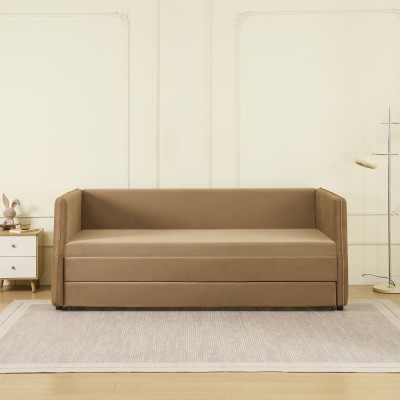 Pat cu pat suplimentar extensibil, maro, 90x200, TALNIA