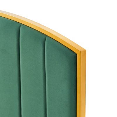 Pat cu somieră, 160x200, verde ţesătură Velvet/gold crom auriu, GEORGIA