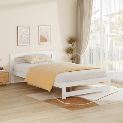 Pat cu somieră, alb, 120x200, AZRA