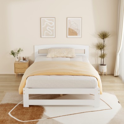 Pat cu somieră, alb, 120x200, AZRA