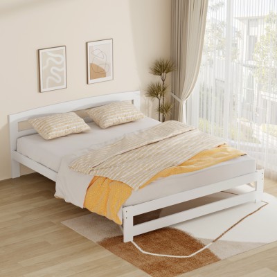 Pat cu somieră, alb, 160x200, AZRA