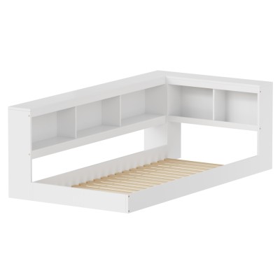 Pat cu somieră, alb, 90x200, TOSIA