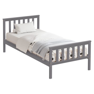 Pat cu somieră, gri, 90x200, ANATRA