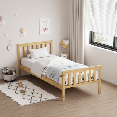 Pat cu somieră, natural, 90x200, ANATRA