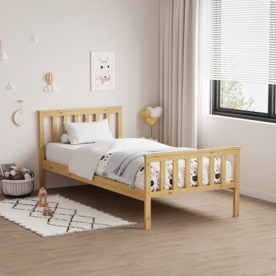 Pat cu somieră, natural, 90x200, ANATRA