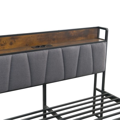 Pat cu somieră şi pat suplimentar extensibil, 160x200, negru/gri, NORDO