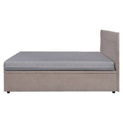 Pat cu spaţiu de depozitare, 160x200, alb, RUNOL