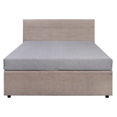 Pat cu spaţiu de depozitare, 160x200, alb, RUNOL