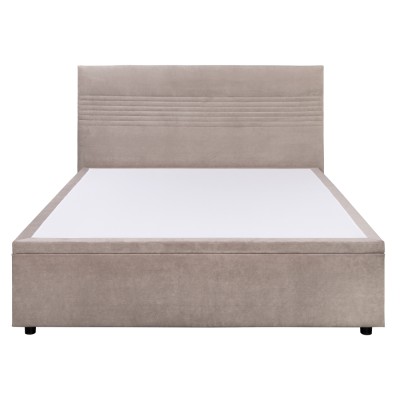 Pat cu spaţiu de depozitare, 160x200, alb, RUNOL