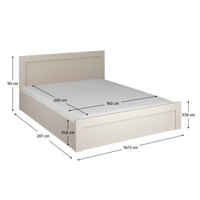 Pat cu spaţiu de depozitare, 160x200, caşmir, KAROS