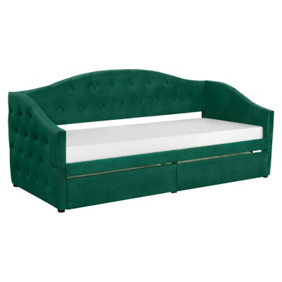 Pat cu spaţiu de depozitare, 90x200, ţesătură Velvet catifea, ZASKA