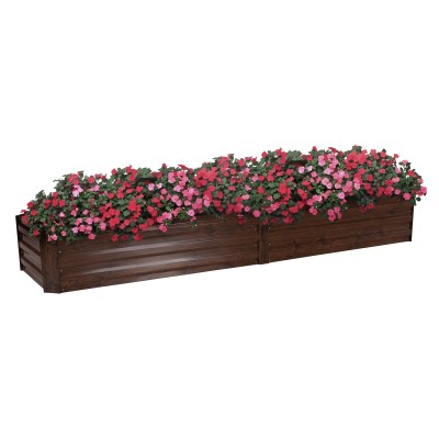 Pat de flori înălţat, maro, oţel, NONKY TIP 6