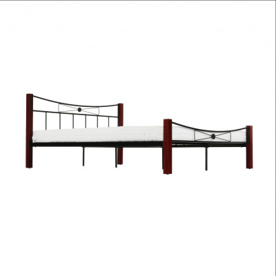 Pat dublu, lemn/ metal, 160x200 cm, PAULA