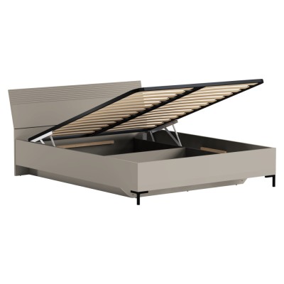 Pat matrimonial, 160x200, gri-maroniu Taupe, DOMCA