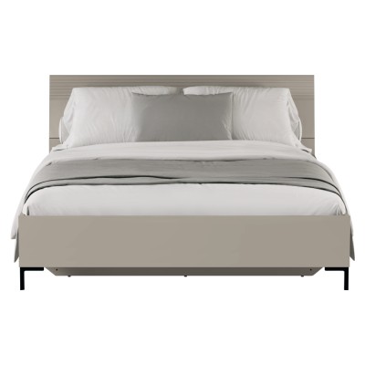 Pat matrimonial, 160x200, gri-maroniu Taupe, DOMCA