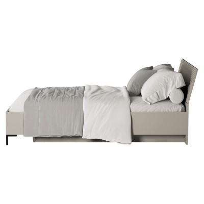 Pat matrimonial, 160x200, gri-maroniu Taupe, DOMCA