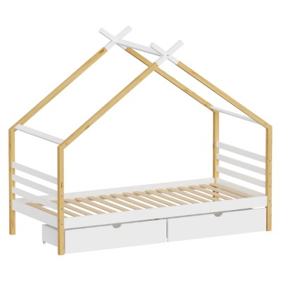 Pat Montessori, alb/maro, 90x200, TARA