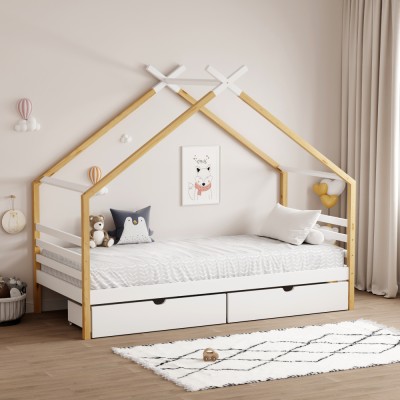 Pat Montessori, alb/maro, 90x200, TARA