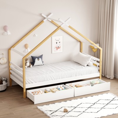 Pat Montessori, alb/maro, 90x200, TARA