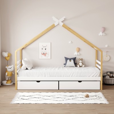 Pat Montessori, alb/maro, 90x200, TARA