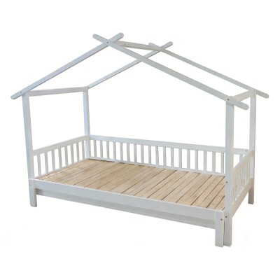 Pat Montessori cu un pat suplimentar, alb, 90x200, KESIO