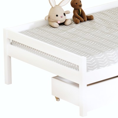 Pat pentru copii cu spaţiu de depozitare, 90x200, alb,  MIX NEW