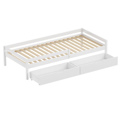 Pat pentru copii cu spaţiu de depozitare, 90x200, alb,  MIX NEW