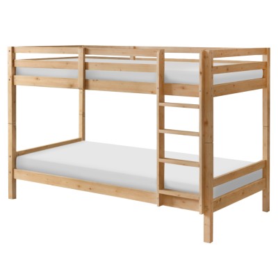 Pat supraetajat, 90x200, lemn masiv, natural, INEZA