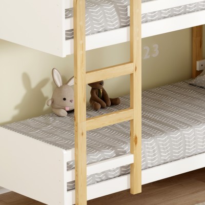 Pat supraetajat, 90x200, stejar/alb, DAMLA