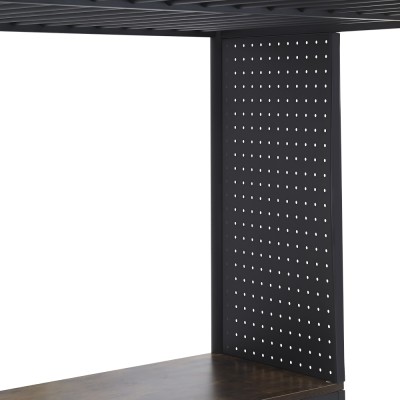 Pat supraetajat, negru, metal, 90x200, NIVARA