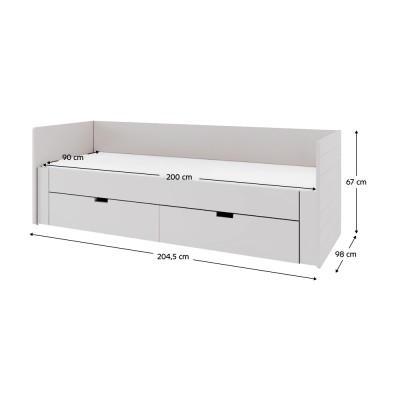 Patul extensibil, caşmir, 90/180x200, ANTONY