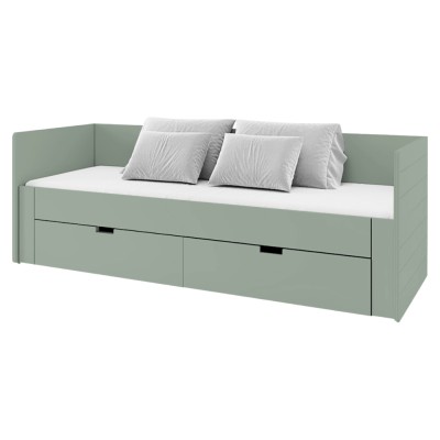 Patul extensibil, verde-gri, 90/180x200, ANTONY