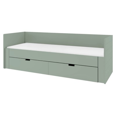 Patul extensibil, verde-gri, 90/180x200, ANTONY