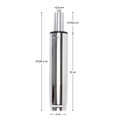 Piston cu gaz, crom, lungime 41,2 cm, 150 kg, PISTON TYP 4