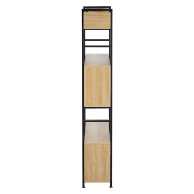 Raft cu 3 poliţe, stejar/negru, KILIS NEW TIP 3