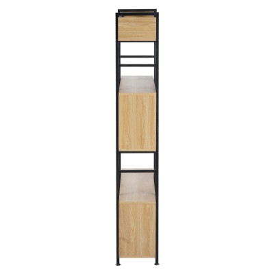 Raft cu 3 poliţe, stejar/negru, KILIS NEW TIP 4