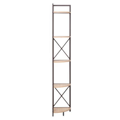 Raft de colţ cu poliţe, stejar/negru, PASOKO