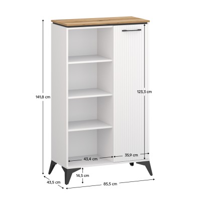 Raft jos, alb/stejar evoke, VELIS 1D