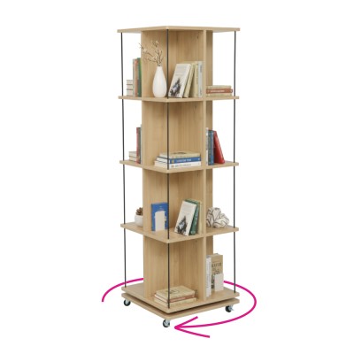 Raft pivotant, stejar/negru, POTOR