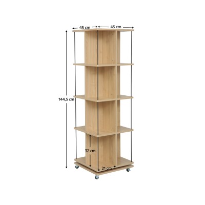 Raft pivotant, stejar/negru, POTOR