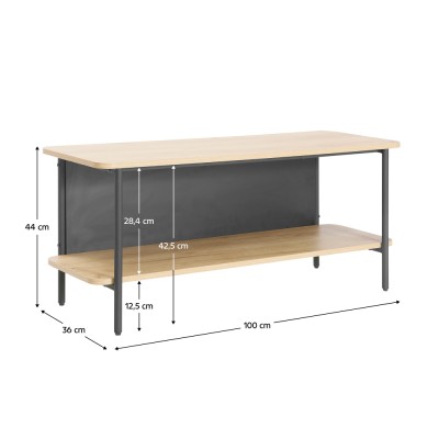 Raft, stejar/negru, SEFLOS