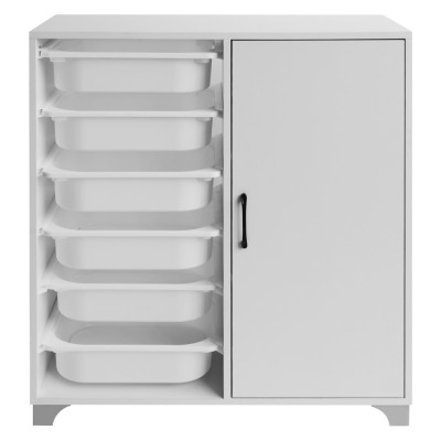 Raft/dulăpior cu cutii de depozitare, alb, VELTO