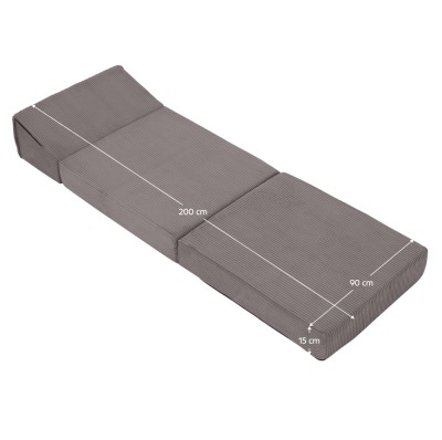 Saltea pliabilă/fotoliu extensibil, 2în1, gri, MALEN