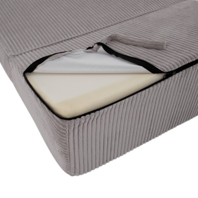 Saltea pliabilă/fotoliu extensibil, 2în1, gri, MALEN