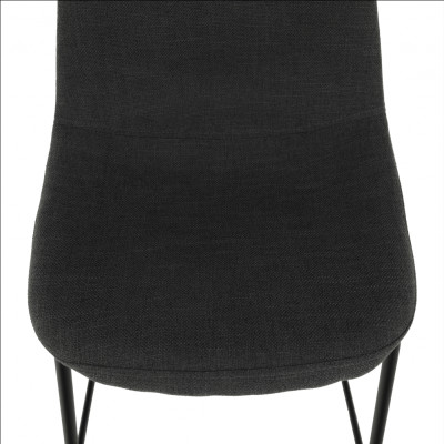 Scaun bar, material textil gri închis/metal, MARIOLA NEW